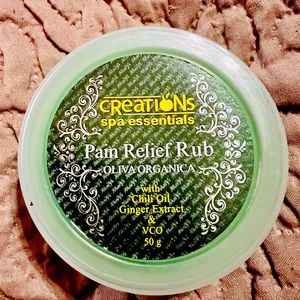 Creations pain relief rub with chili oil, ginger extract n vco
